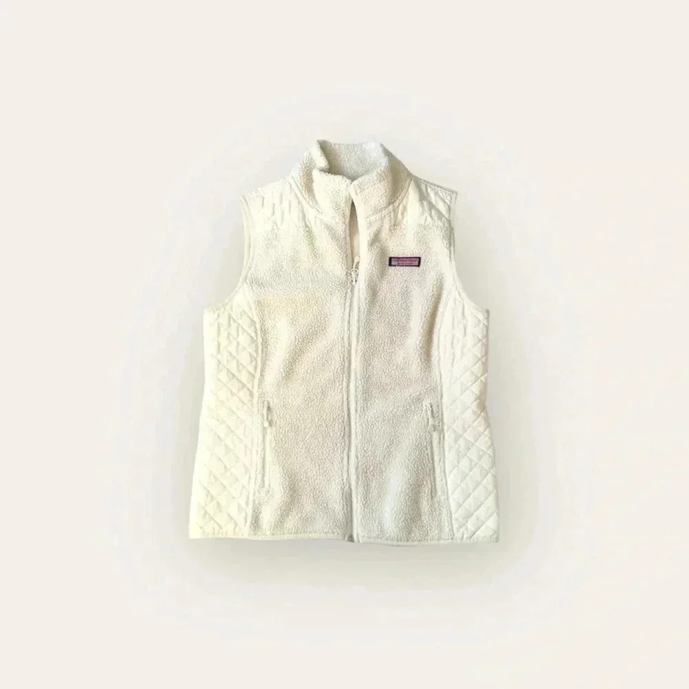 vineyard vines sherpa zip up vest